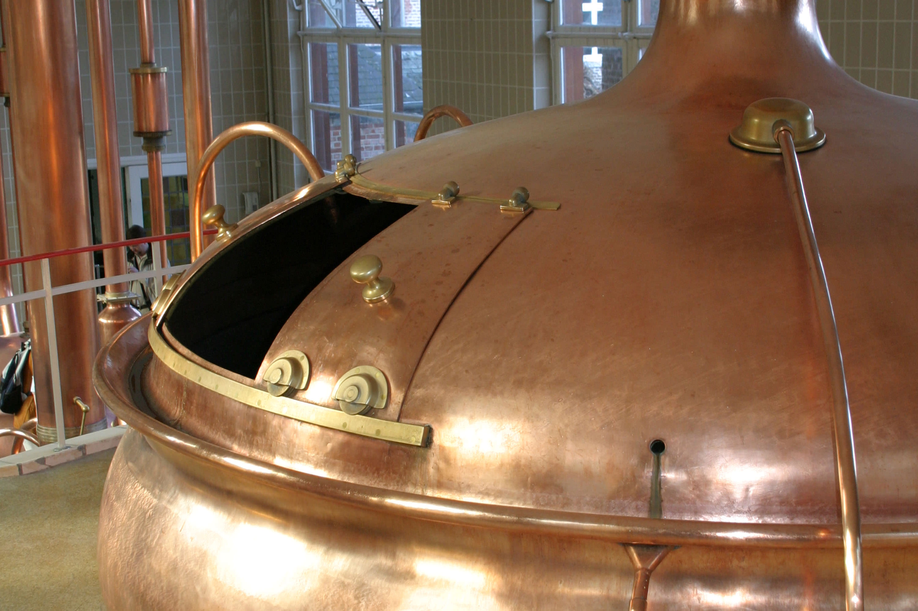 Brewery history - Large historic copper kettles